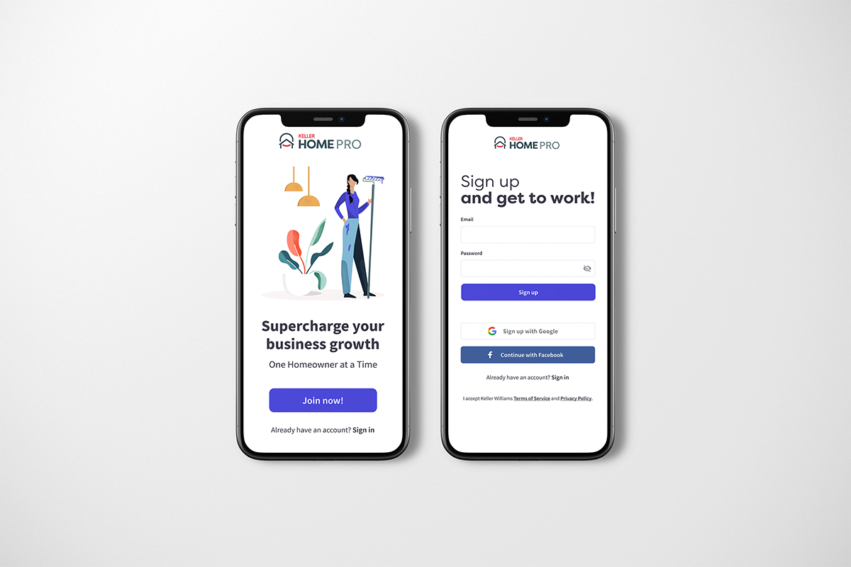 Vendor landing page
